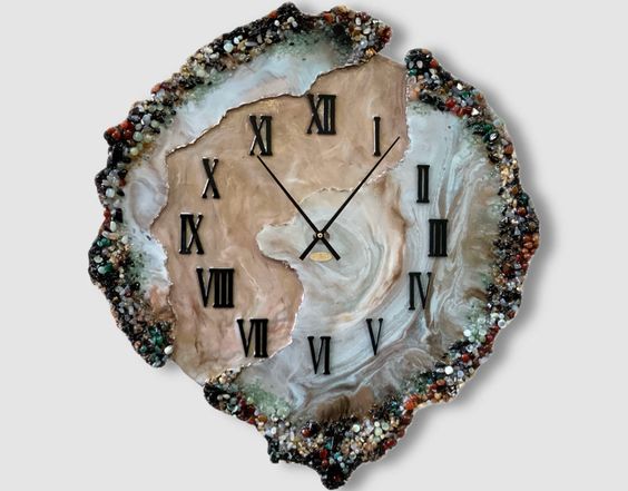 Montre murale en résine | Cadre photo mural en résine | Horloge murale en résine | Horloge en résine noire personnalisée en résine noire