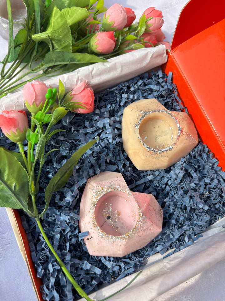 Gift Valentine Day Red Heart Candle | HEART Inspired | Candle Holder | Epoxy Resin