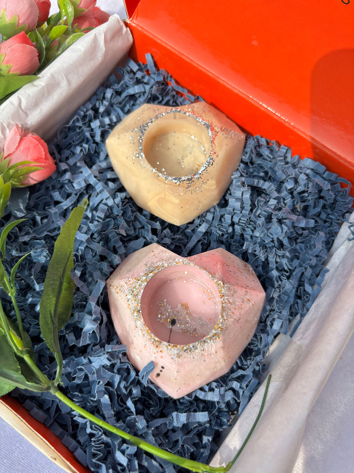 Gift Valentine Day Red Heart Candle | HEART Inspired | Candle Holder | Epoxy Resin