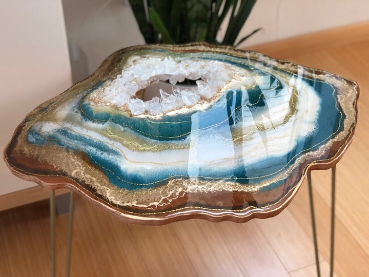 Epoxy Resin agate Custom order Abstract geode art Made in India a Coffee table choose leg colors, home, office, decor, natural luxury