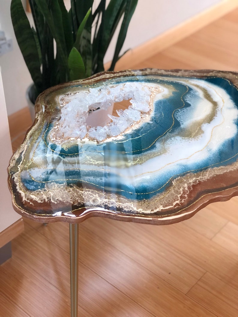 Epoxy Resin agate Custom order Abstract geode art Made in India a Coffee table choose leg colors, home, office, decor, natural luxury