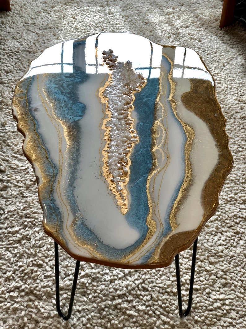 Epoxy Resin agate Custom order Abstract geode art Made in India a Coffee table choose leg colors, home, office, decor, natural luxury