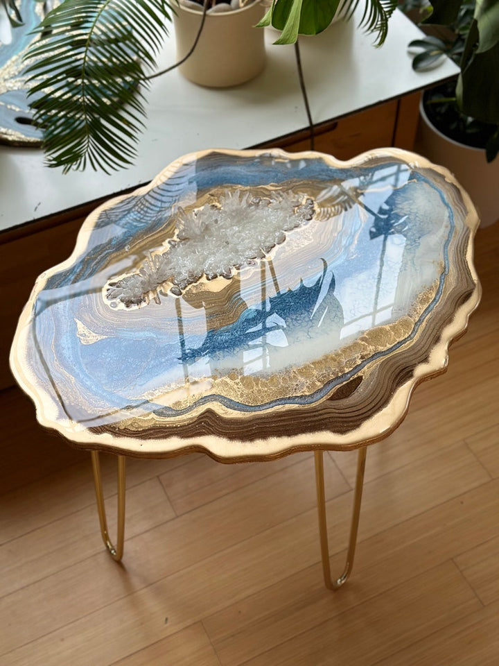 Epoxy Resin agate Custom order Abstract geode art Made in India a Coffee table choose leg colors, home, office, decor, natural luxury