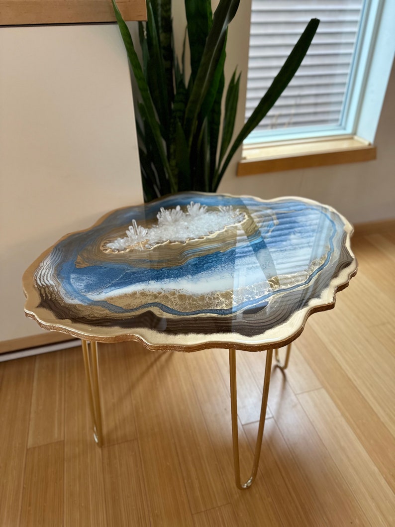 Epoxy Resin agate Custom order Abstract geode art Made in India a Coffee table choose leg colors, home, office, decor, natural luxury