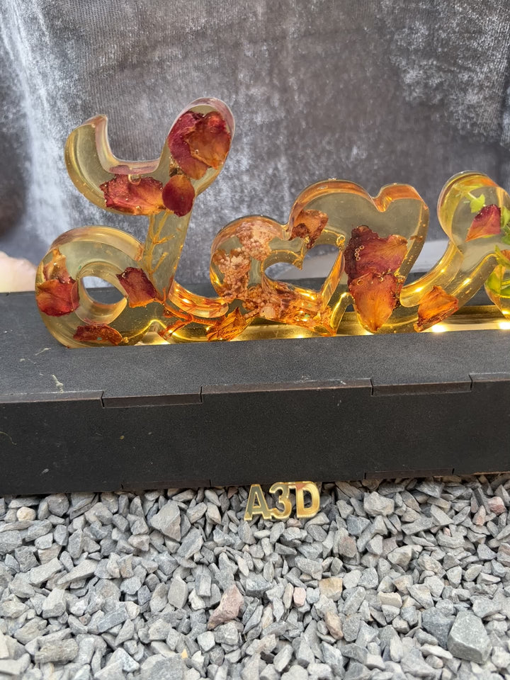 Resin Personalized LED Lamp with Flower Preservation | Resin Personalized LED Lamp