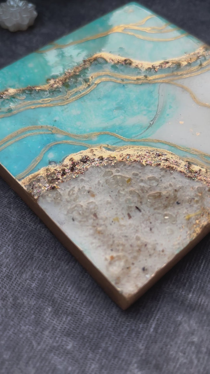 Personalized Resin Coaster - Custom Epoxy Resin Coaster for Elegant Gift