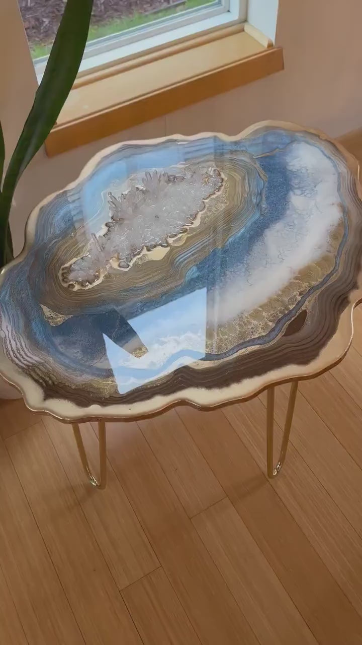 Epoxy Resin agate Custom order Abstract geode art Made in India a Coffee table choose leg colors, home, office, decor, natural luxury