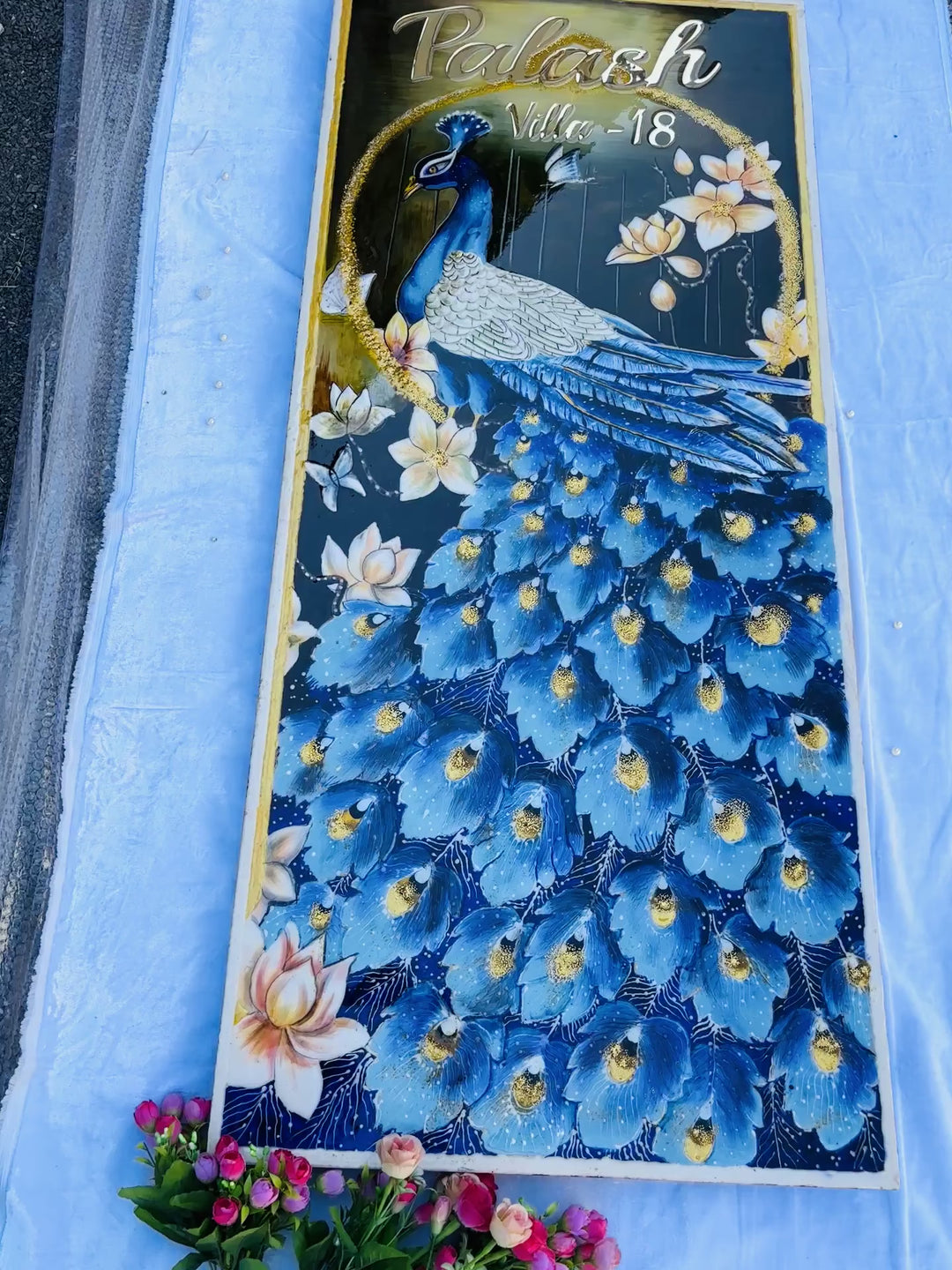 120 cm x 33,3 cm Epoxidharz-Wandmalerei, Tisch aus Kunstharz mit schwarzer Oberfläche und Walnussplatte, Tisch aus Flussstrand-Tischen für Ess-, Besprechungs- und Kaffeetische aus Holz
